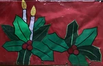 Christmas Mail Box Cover Nylon Standard 18" 20" W Candles Holly Cbk Ltd. Fixed Price $9.99.