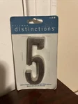 Hillman Distinctions Address Plaque Number 5 Self Adhesive 4 Brushed Nickel. Fixed Price $7.50.