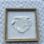 Hobby Lobby Framed Macrame Heart Wall Hanging Decor With Beaded. Fixed Price $12.00.