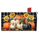 Briarwood Lane Fall Checkered Pumpkins Mailbox Cover. Fixed Price $16.95.