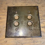 Antique Brass Outlet Cover Plate Quad Receptacle Architectural Salvage. Fixed Price $28.99.