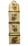 Mcm Wall Organizer Letter Mail Bill Holder Floral Metal Tin Vintage Distressed. Fixed Price $29.95.