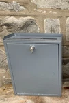 Uline Surface Wall Mount Commercial Drop Box With Keys Gray Steel 15X12X5". Fixed Price $26.95.