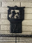 Vintage Cast Iron Mailbox Early American Colonial Primitive Wall Decor. Fixed Price $70.00.