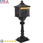 Heavy Duty Locking Mailbox Cast Aluminum Durable Security Retro Design 46" Tall. Fixed Price $192.84.