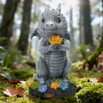 Solar-powered Dragon Statue With Led Light Garden & Lawn Decor, Floral Design. Fixed Price $25.12.