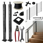 Complete Set 2 Pack Expandable 5-10FT Stair Railing Post Kit, 36" Modern. Fixed Price $267.47.