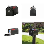 Black Post Mount Mailbox Large Keeps Dry Heavy Duty For Rural High Quality. Fixed Price $26.99.