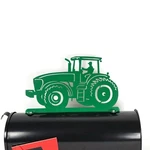 Modern Tractor With Driver Metal Mailbox Topper 8.25 Inches Tall Green. Fixed Price $79.00.
