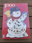 F.x. Schmid Snowman Shaped Puzzle 1000 Piece Sealed #99186 New In Box 3 Tall. Fixed Price $28.00.