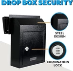 Pochar D1D-H Black Through The Door Mailbox Rainproof Size 17X14X8.5 Slot Dropbx. Fixed Price $44.57.