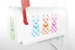 Mailbox Magnet Partial Cover Gingham Print Easter Bunnies Back Or Front Side. Fixed Price $16.95.