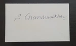 Subrahmanyan Chandrasekhar Index Card Signed Nobel Prize Physics Autograph Box. Fixed Price $264.74.