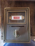 Vintage "corbin" Brass Postal Mailbox Door Slot With Key, 5" By 3 1/2". Fixed Price $29.95.