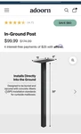 Adoorn DS51-POST-BLACK Steel In-ground Mounting 12X6X51IN. Fixed Price $65.00.