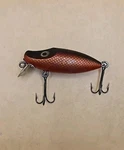 Vintage Baby River Runt Type Lure Red Gold Scaled Fishing W/ Treble Hooks. Fixed Price $24.88.