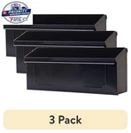 (3 Pack)townhouse Galvanized Steel, Small, Wall-mount Mailbox In Black. Fixed Price $58.38.