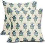 Sage Green Blue Floral Pillow Covers 16X16 Set Of 2 Spring Flower Leaves Prin.... Fixed Price $27.13.