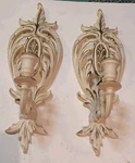 Vintage Pair Of Syroco No. 4331 Wall Mount Candle Sconces Cream Gold 14.5" X. Fixed Price $26.00.