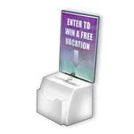 Azar Displays White Medium Molded Lottery Box With Pocket, Lock And Key. Fixed Price $42.20.