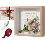12"X12" Wedding Shadow Box Frame Flower Display Case Kit, Diy Wood Color Pict.... Fixed Price $36.97.