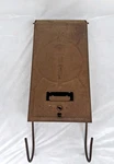 Antique P.n. Co. Fulton Wall Mount Mailbox Rusted Brass Patina W/ Hooks 1920S. Fixed Price $55.00.