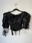 Victorian 1800S Edwardian Antique Bodice Top (damaged Lace) Black. Fixed Price $250.00.