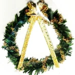 Christmas Wreath Gold Star & Bow DHS4549 Doll House Shoppe Miniature. Fixed Price $9.95.