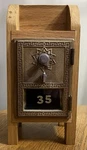 Post Office Mail Box Made Into Combination Bank Oscar Hubbert Oak Wood. Fixed Price $56.99.