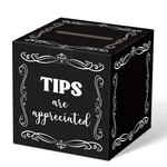 Kolldenn Tip Jar Donation Box - 6" Cardboard Collection Container For Cash & Coi. Fixed Price $12.34.