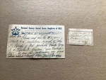 National Society United States Daughters Of 1812 Postal Card 1925 & Prayer 1842. Fixed Price $50.00.