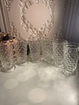6X Vtg Indiana Whitehall Wine Tea Goblets Footed Glasses Tapered. Fixed Price $29.99.