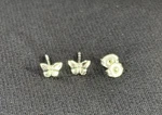 925 Sterling Silver Small Butterfly Stud Post Earrings Simple Smooth W/ Gift Box. Fixed Price $29.99.