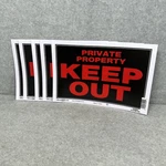 Lot Of 5 Private Property Keep Out Signs Hillman 839906 8"X12" Red Plastic. Fixed Price $19.99.