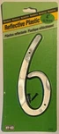 Hy-ko #6 4" Reflective Plastic House Number 30600 New Factory Sealed. Fixed Price $7.89.