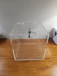 Plexiglass Clear Ballot, Donation, Charity, Suggestion Box Size 8X8X8 - Used. Fixed Price $40.00.