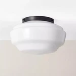 Hearth & Hand White Milk Glass Black Frame Pendant Ceiling Lamp W/ Flush Mount. Fixed Price $61.20.