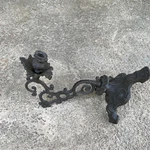 Antique Ornate Black Metal Scroll Wall-mount Candle Holder Arm Sconce Bracket. Fixed Price $66.00.