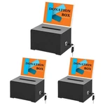 Kyodoled Black Donation Box For Fundraising, Suggestion With Lock And Key.... Fixed Price $43.35.
