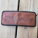 Vintage Leather Wallet Tooled Bi-fold Handmade Whipstitch Tractor Farmer. Fixed Price $25.55.