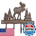 Upper Deck Cast Iron Moose Wall Key Rack Holder 4 Hooks Coat Home Decor. Fixed Price $27.89.