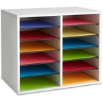 Safco Adjustable 12-SLOT Wood Literature Organizer 9420GR. Fixed Price $568.68.