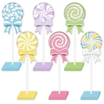 6 Pieces Christmas Candy Wooden Tabletop Decor Standing Xmas Tiere.... Fixed Price $18.70.