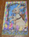 Toland Easter Bunny Yard Garden Flag With Basket & Spring Flowers Double-sided. Fixed Price $10.00.