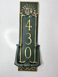 Whitehall Products Door Knocker House #430 Plaque Cast Aluminium Sign Green/gold. Fixed Price $15.00.