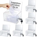 Chunful 6 Pcs Acrylic Donation Box With Lock And Sign Holder Clear Ballot Don.... Fixed Price $67.97.