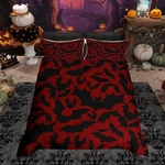 Happy Halloween Queen Duvet Cover Set,black Bats Animal Silhouette Print Quil.... Fixed Price $30.20.