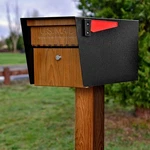 New Boss Manager Curbside Wood Grain Locking Security Mailbox. Fixed Price $129.99.