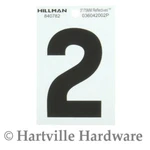 Hillman 3-IN. Adhesive Black & Silver House Number 2. Fixed Price $5.95.