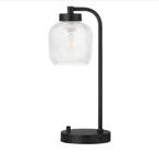 Hampton Bay Prismatic Lamp With Outlet Base Matte Black Finish 24248-000. Fixed Price $39.99.